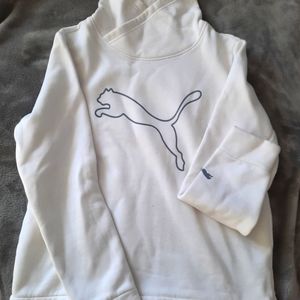 White Puma asymmetrical cowl neck sweatshirt